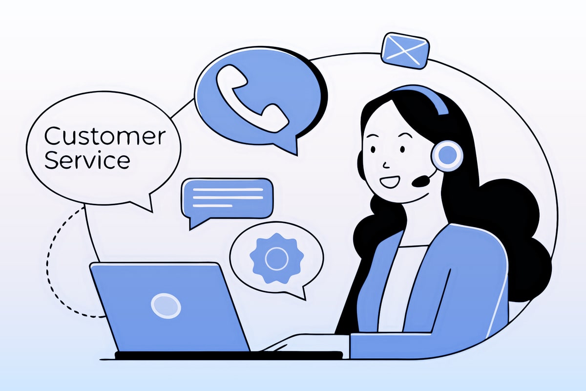 Customer Service Grafik, die den Umfang vom Kundenservice zeigt